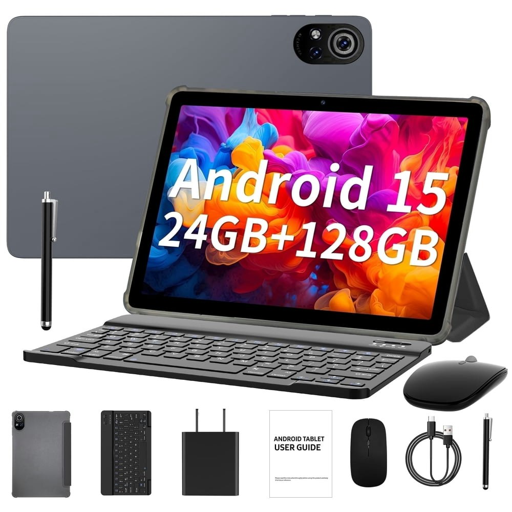 10-Inch 128GB Android 15 Tablet with Keyboard: $80.99
