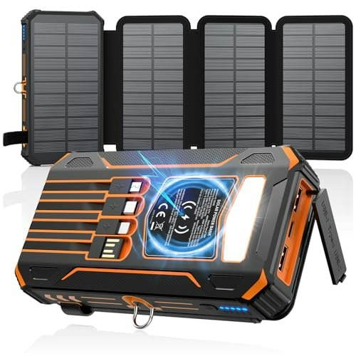 Soaraise 48,000mAh Solar Wireless Portable Charger with 4 Cables: $46.02
