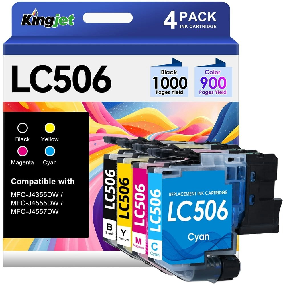 LC506 Ink Cartridges for Brother Printers 4-Pack: $38.36 LC506 Ink Cartridges for Brother Printers 4-Pack: $38.36