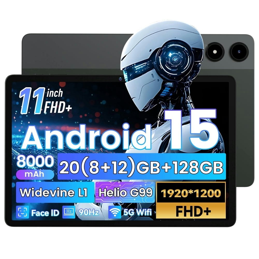 11-Inch Android 15 Tablet 20GB RAM 128GB ROM: $128