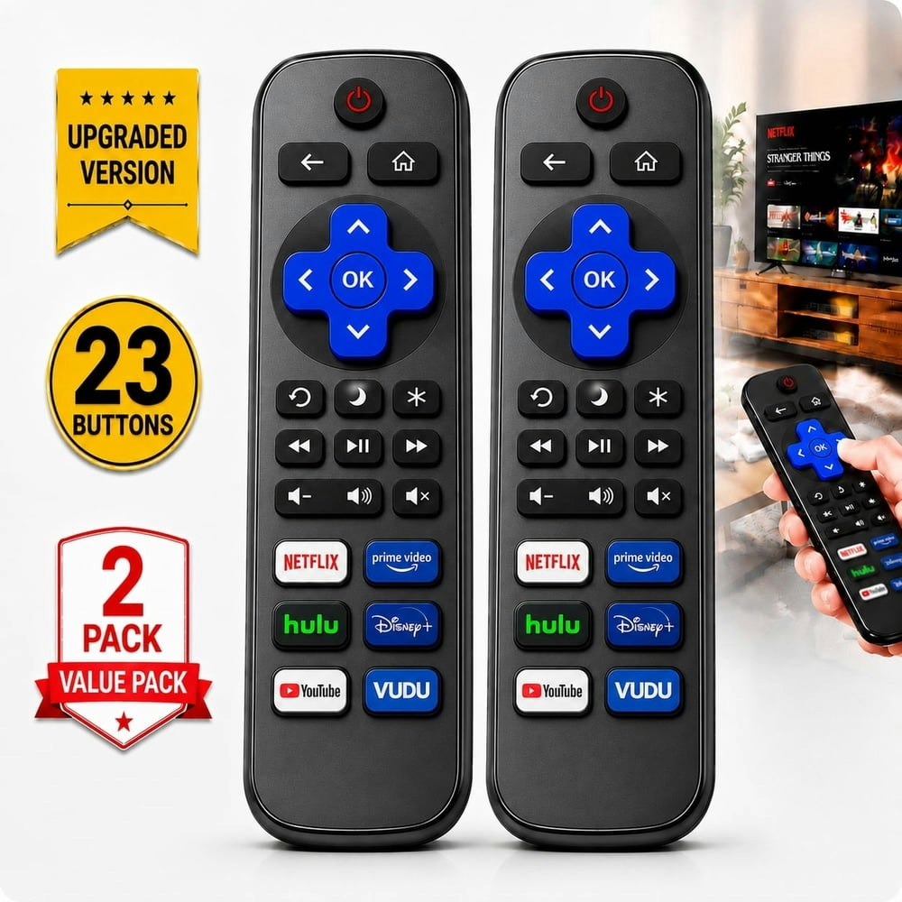 Ustris Replacement Roku TV Remote Control 2-Pack: $10.01 Ustris Replacement Roku TV Remote Control 2-Pack: $10.01