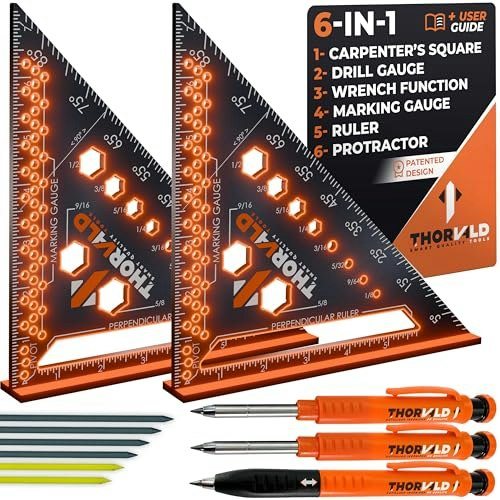 Thorvald 7-inch Carpenter Square and Pencil Set: $27.18