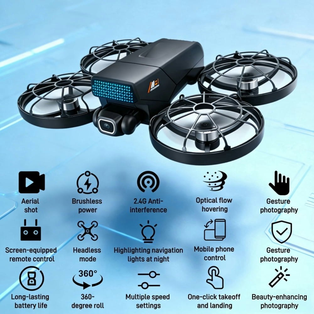 Foldable Brushless Drone with Dual Cameras and 2 Batteries: $71.98 Foldable Brushless Drone with Dual Cameras and 2 Batteries: $71.98