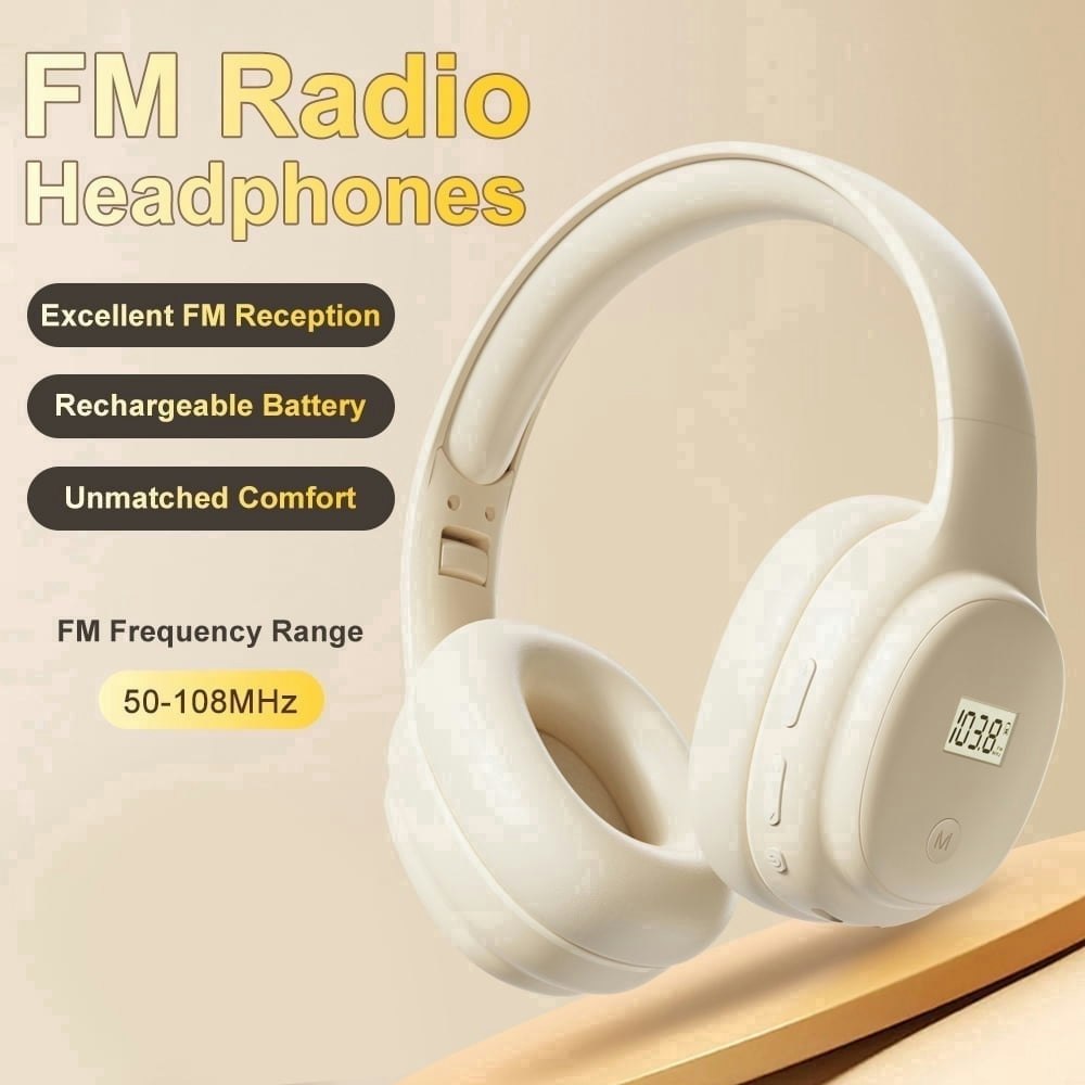 Umutoo Rechargeable FM Radio Over-Ear Headphones: $17.60