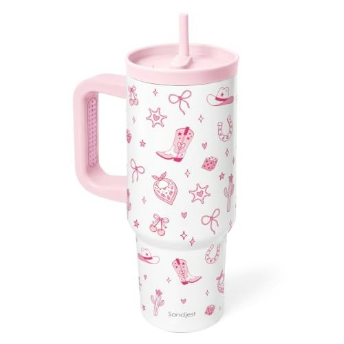 Western Cowgirl 40-Ounce Stainless Steel Tumbler with Handle: $22.39 Western Cowgirl 40-Ounce Stainless Steel Tumbler with Handle: $22.39