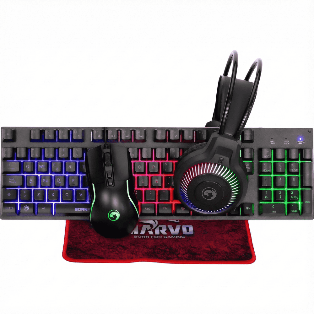 Marvo RGB Gaming Keyboard Mouse Headset and Mousepad Set: $26.99