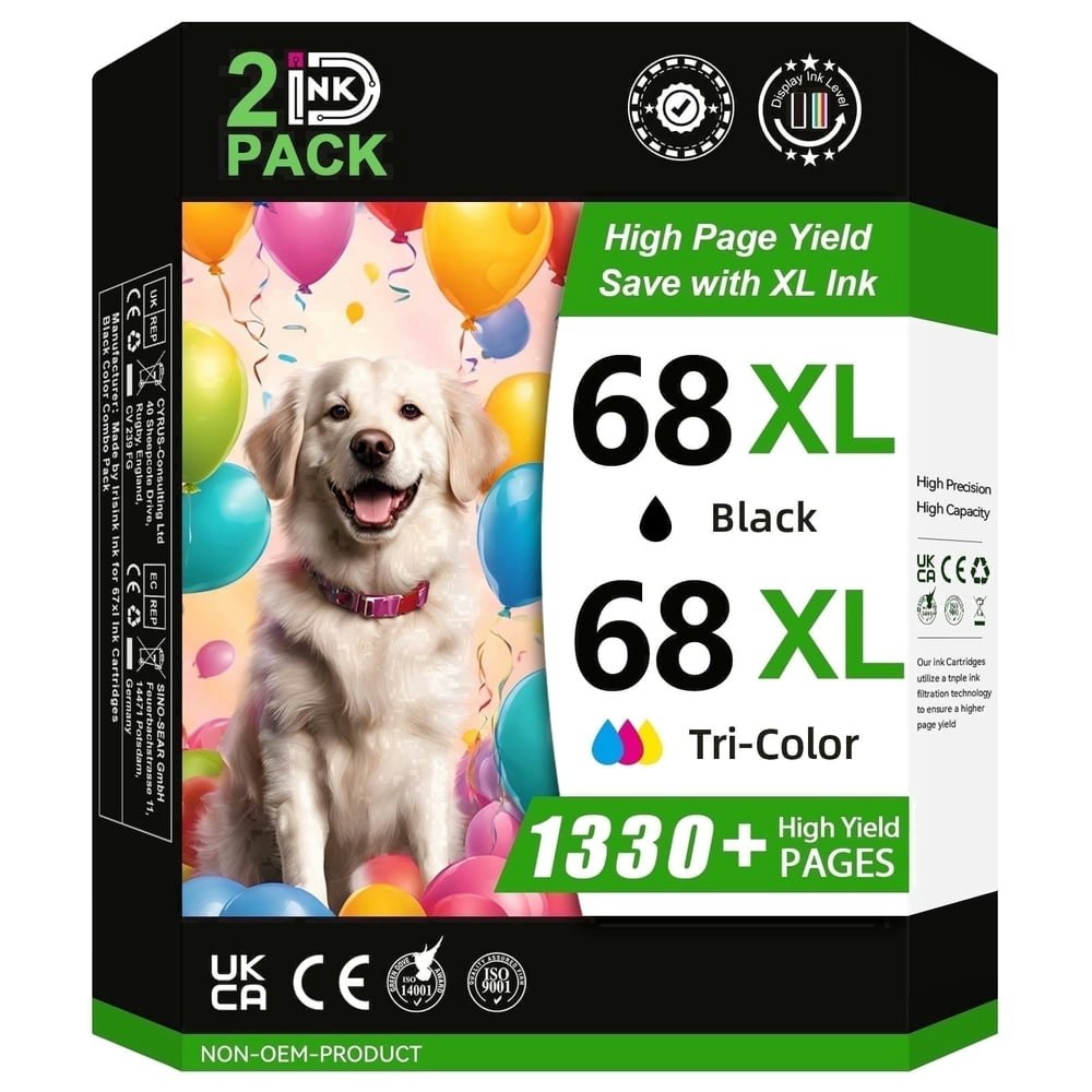 HP 68XL Black and Tri-Color Ink Cartridge 2-Pack: $53.18 HP 68XL Black and Tri-Color Ink Cartridge 2-Pack: $53.18