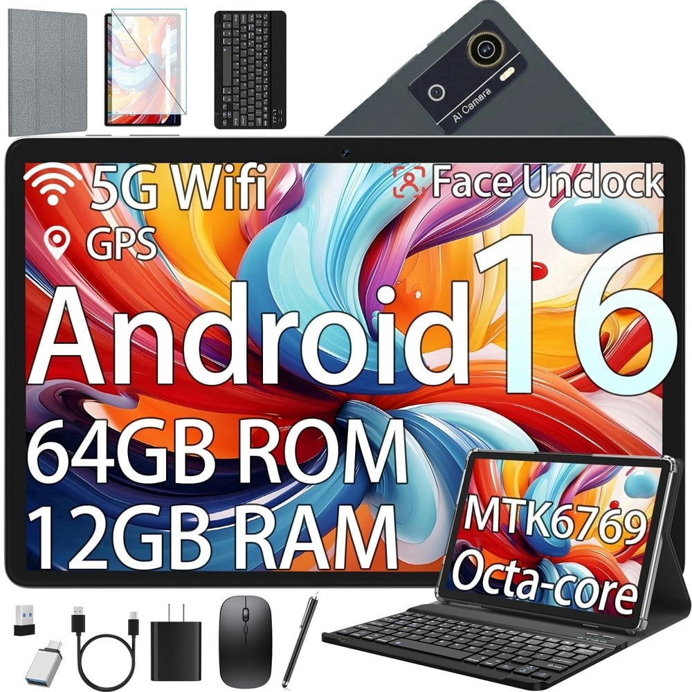 10-Inch Android 16 Tablet 12GB RAM 64GB ROM with Keyboard Mouse and Stylus: $89.79 10-Inch Android 16 Tablet 12GB RAM 64GB ROM with Keyboard Mouse and Stylus: $89.79