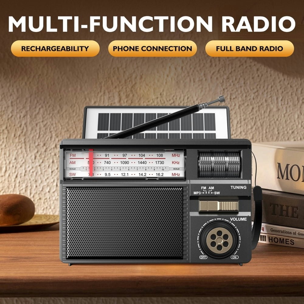 Portable AM FM SW Solar Radio with Bluetooth: $20.69
