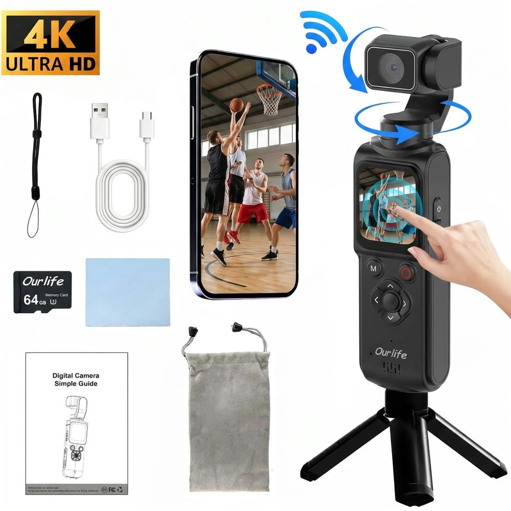 4K 30FPS Pocket Vlogging Camera: $109.99 4K 30FPS Pocket Vlogging Camera: $109.99