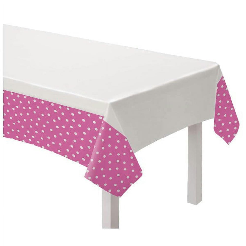 Bright Pink Polka Dot Plastic Tablecover: $7.35 Bright Pink Polka Dot Plastic Tablecover: $7.35