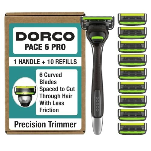 Dorco Pace 6 Pro Men's 6-Blade Razor System with 10 Refills: $19.99 Dorco Pace 6 Pro Men's 6-Blade Razor System with 10 Refills: $19.99