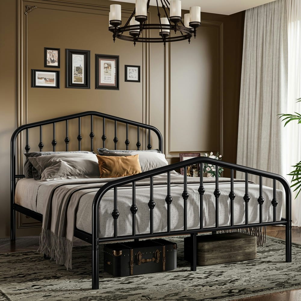 Sifurni Queen Size Vintage Victorian Metal Platform Bed Frame: $82.60 Sifurni Queen Size Vintage Victorian Metal Platform Bed Frame: $82.60