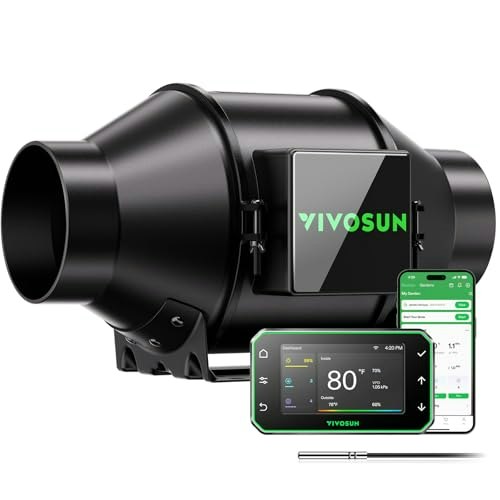 Vivosun Aerozesh G4 4-inch 195 CFM Inline Fan and Smart Controller: $79.99