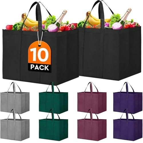 Reusable Grocery Shopping Tote Bags 10-Pack: $16.12 Reusable Grocery Shopping Tote Bags 10-Pack: $16.12