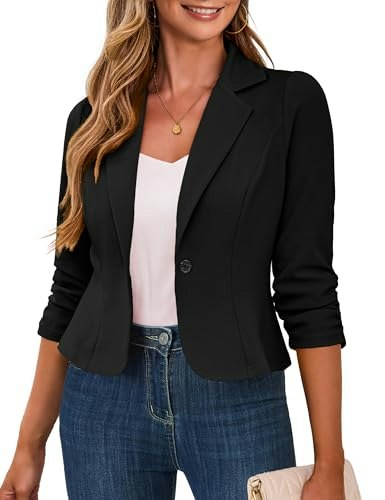 Traleubie Women's Cropped Blazer: $23.19