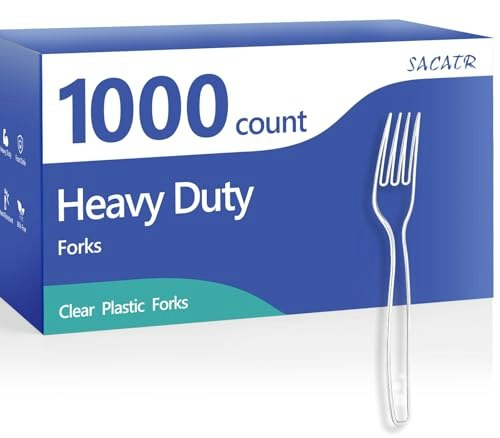 Sacatr Heavy-Duty Plastic Forks 1,000-Count: $34.39