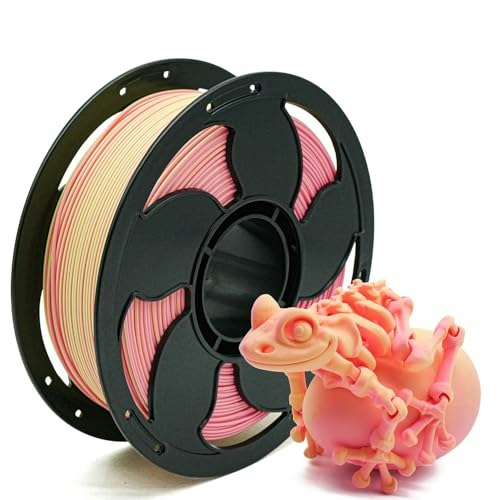 Matte Dual Color Yellow Pink 1.75mm PLA 3D Printer Filament 1kg: $17.26