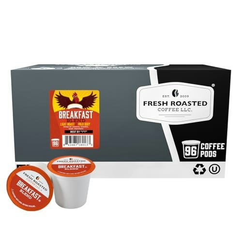 Fresh Roasted Breakfast Blend Coffee K-Cup Pods 96-Count: $29.22