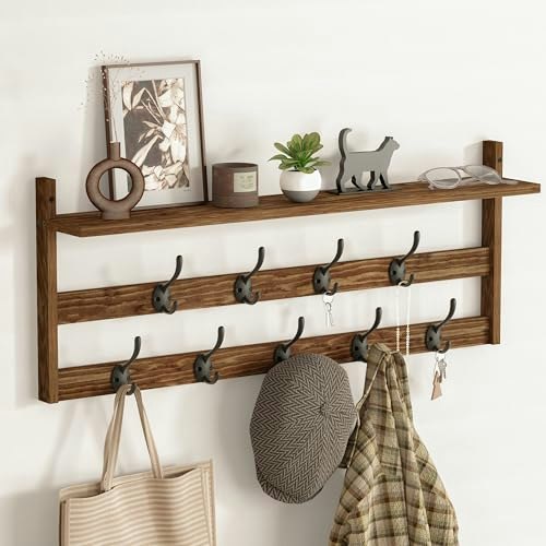 Ambird 29-inch Wall-Mounted Coat Rack with Shelf and 9 Hooks: $31.99 Ambird 29-inch Wall-Mounted Coat Rack with Shelf and 9 Hooks: $31.99