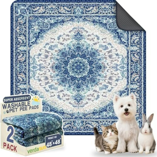 Verdasun 48"x48" Washable Puppy Pee Pads 2-Pack: $33.49 Verdasun 48"x48" Washable Puppy Pee Pads 2-Pack: $33.49