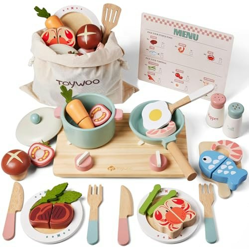 Wooden Play Kitchen Cooking Accessory Set: $28.79 Wooden Play Kitchen Cooking Accessory Set: $28.79