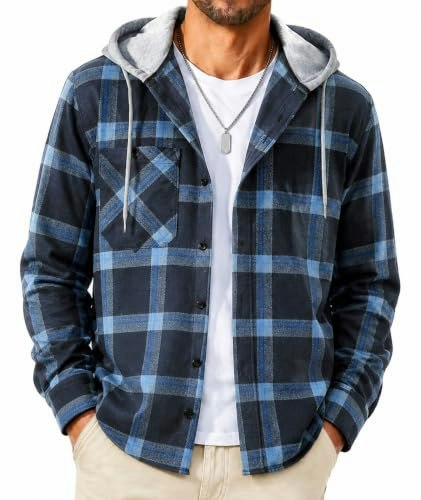Scodi Men's Flannel Hooded Plaid Shirt: $18.98 Scodi Men's Flannel Hooded Plaid Shirt: $18.98