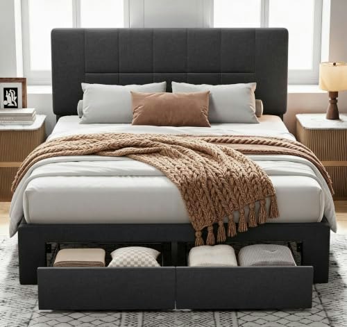 Amada Queen Bed Frame with 2 Storage Drawers: $142.47 Amada Queen Bed Frame with 2 Storage Drawers: $142.47