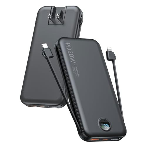 Citicr 10,000mAh Portable Charger with Built-in Cables and Wall Plug: $23.74 Citicr 10,000mAh Portable Charger with Built-in Cables and Wall Plug: $23.74