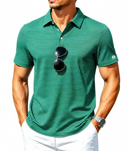 Zity Men's Performance Striped Polo Shirt: $14.23 Zity Men's Performance Striped Polo Shirt: $14.23