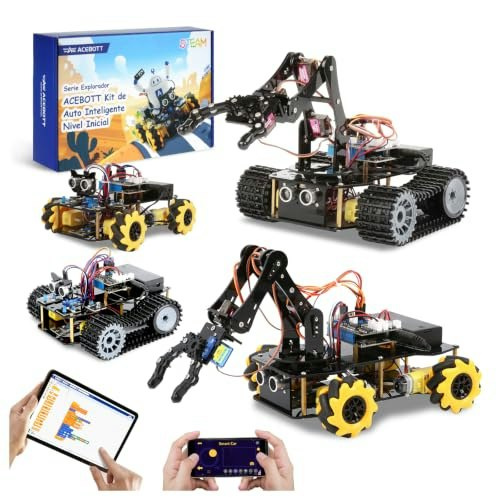 Acebott 4-in-1 Robot Arm and Tank Car STEM Coding Kit: $79.99