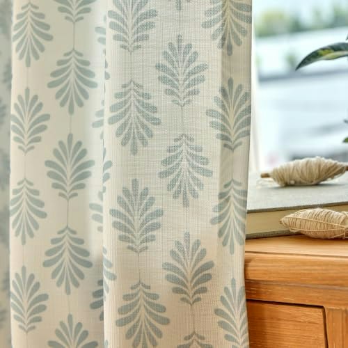 Floral Linen Pinch Pleated Curtains 2-Panel Set: $86.39