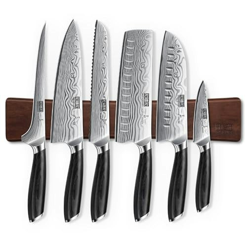 Hoshanho 7-Piece Japanese Chef Knife Set with Magnetic Holder: $123.49