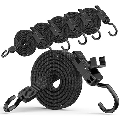 Rugtol 48-Inch Adjustable Bungee Straps with Hooks 6-Pack: $15.99