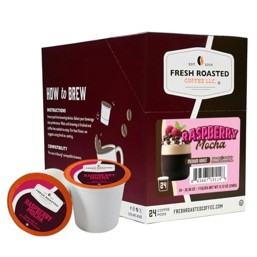 Fresh Roasted Raspberry Mocha Coffee K-Cup Pods 24-Count: $11.93
