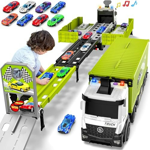 3-Layer Foldable Track Playset with Transport Truck and 8 Race Cars: $25.59 3-Layer Foldable Track Playset with Transport Truck and 8 Race Cars: $25.59