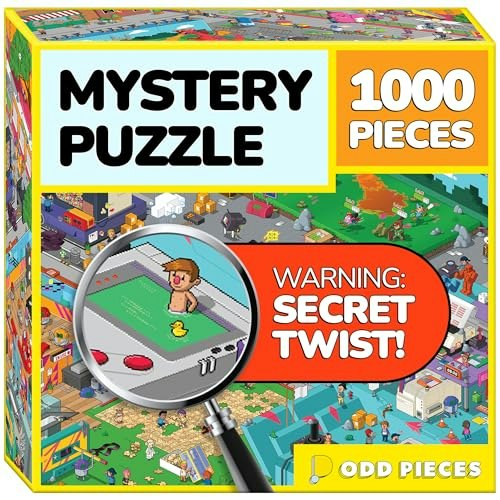 Odd Pieces Glitch 1,000-Piece Mystery Jigsaw Puzzle: $36 Odd Pieces Glitch 1,000-Piece Mystery Jigsaw Puzzle: $36