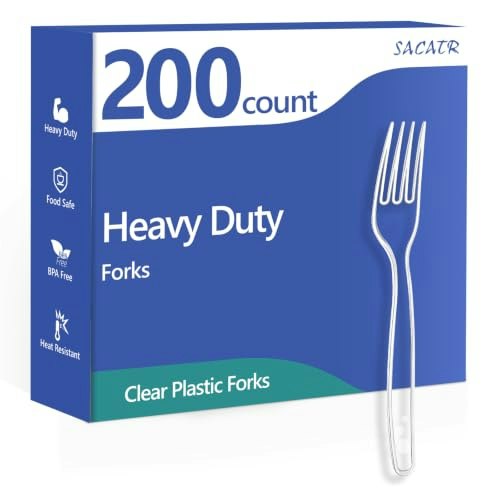 Sacatr Heavy Duty Clear Plastic Forks 200-Count: $12.79 Sacatr Heavy Duty Clear Plastic Forks 200-Count: $12.79