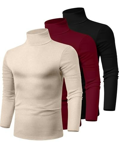 Ficerd Men's Long Sleeve Turtleneck Cotton Shirt 3-Pack: $31.99 Ficerd Men's Long Sleeve Turtleneck Cotton Shirt 3-Pack: $31.99