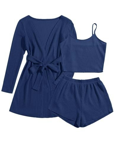 Ekouaer Women's 3-Piece Waffle Knit Pajama Set: $24.69 Ekouaer Women's 3-Piece Waffle Knit Pajama Set: $24.69