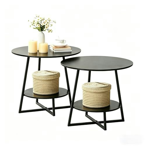 D&H Furnimmt 20-Inch Round Side Table 2-Pack: $79.19