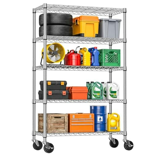 Izeuk 5-Tier Heavy Duty Steel Wire Storage Shelving Unit: $127.99