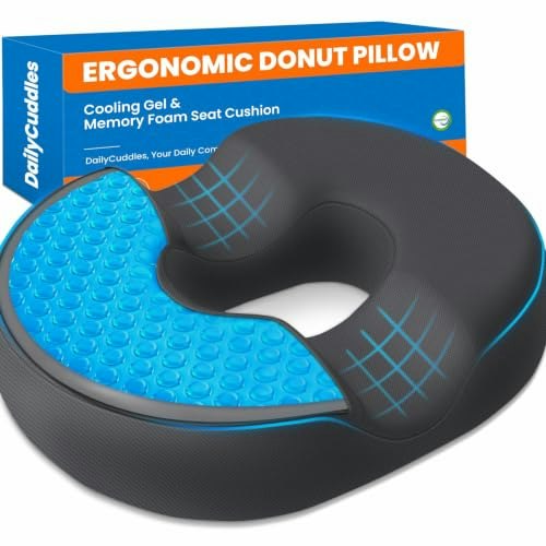 DailyCuddles XXL Cooling Gel Memory Foam Donut Pillow: $26.51