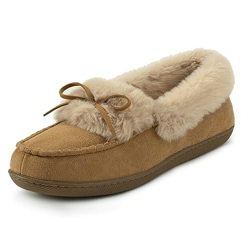 RockDove Women's Faux Fur Lined Microsuede Moccasin Slipper: $23.19 RockDove Women's Faux Fur Lined Microsuede Moccasin Slipper: $23.19