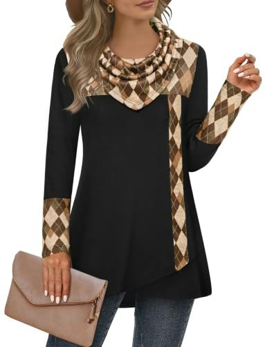 Furnex Women's Plaid Long Sleeve Tunic Sweatshirt: $23.19 Furnex Women's Plaid Long Sleeve Tunic Sweatshirt: $23.19