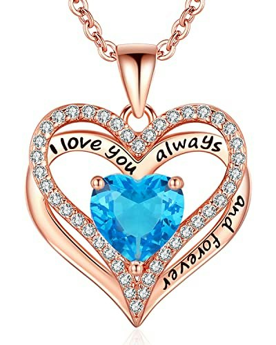 Rose Gold Birthstone Heart Necklace: $103.99 Rose Gold Birthstone Heart Necklace: $103.99