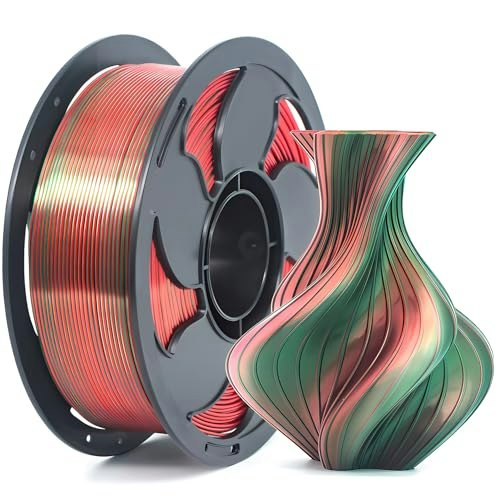 Silk Dual Color Red and Green 1.75mm PLA 3D Printer Filament 1kg: $15.82
