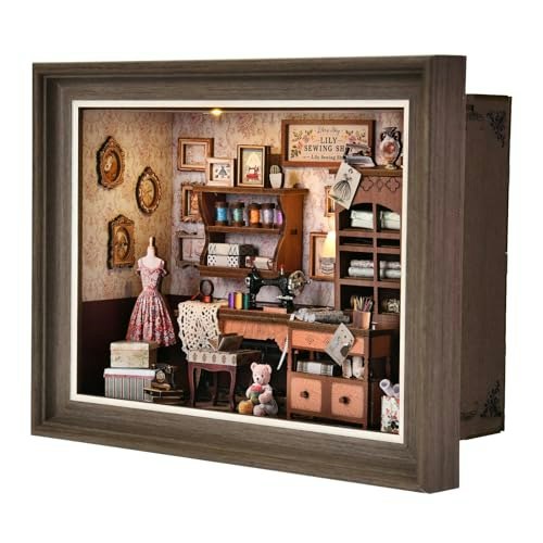 Lily Sewing Shop 3D Wooden Book Nook Kit: $21.21 Lily Sewing Shop 3D Wooden Book Nook Kit: $21.21