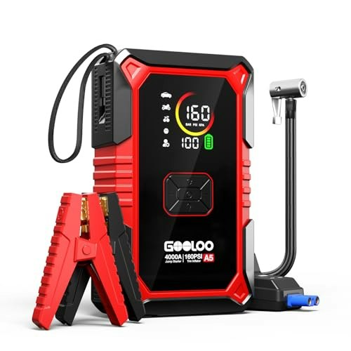 Gooloo A5 4,000A Jump Starter and Air Compressor: $94.96