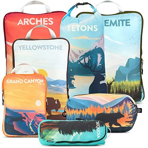 Tripped Travel Gear Compression Packing Cubes 7-Piece Set: $42.69